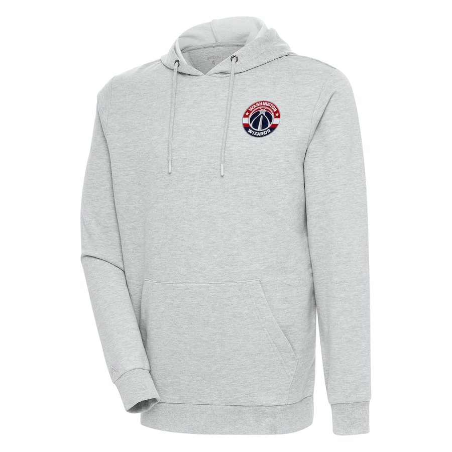 Men's Washington Wizards Antigua Heather Gray Action Pullover Hoodie Men's Washington Wizards Antigua Heather Gray Action Pullover Hoodie