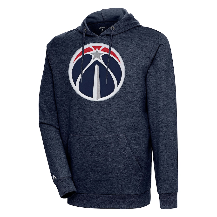 Men's Washington Wizards Antigua Heather Navy Action Pullover Hoodie