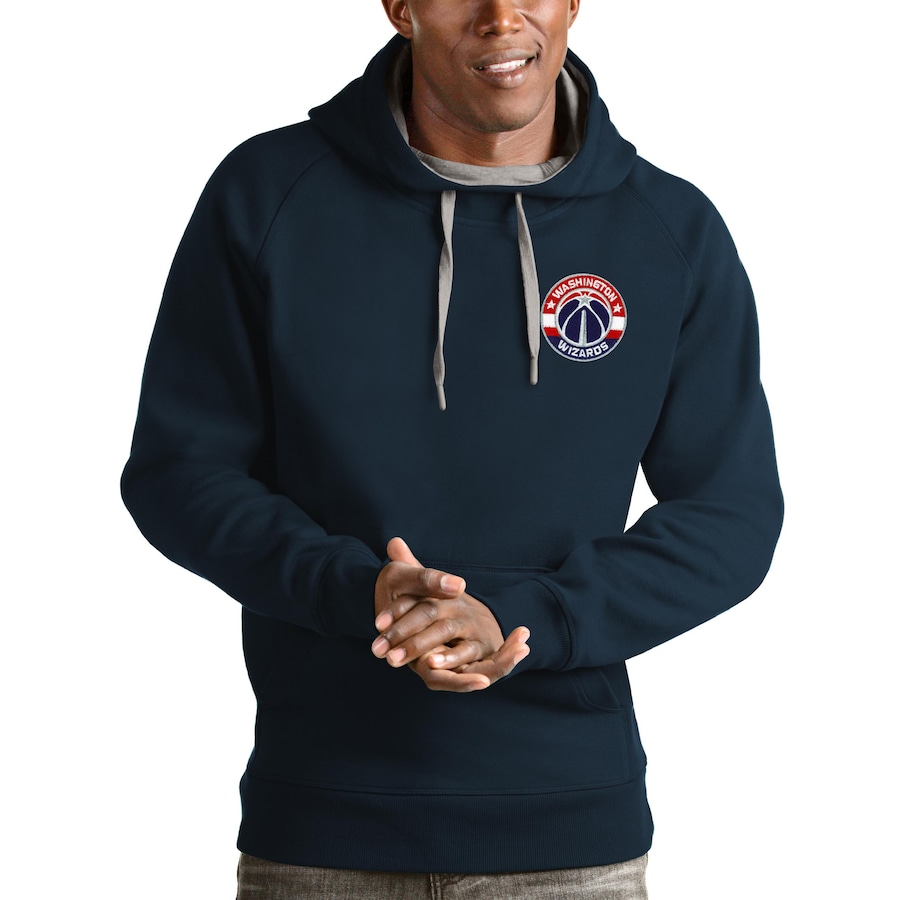 Men's Washington Wizards Antigua Navy Victory Pullover Hoodie Men's Washington Wizards Antigua Navy Victory Pullover Hoodie