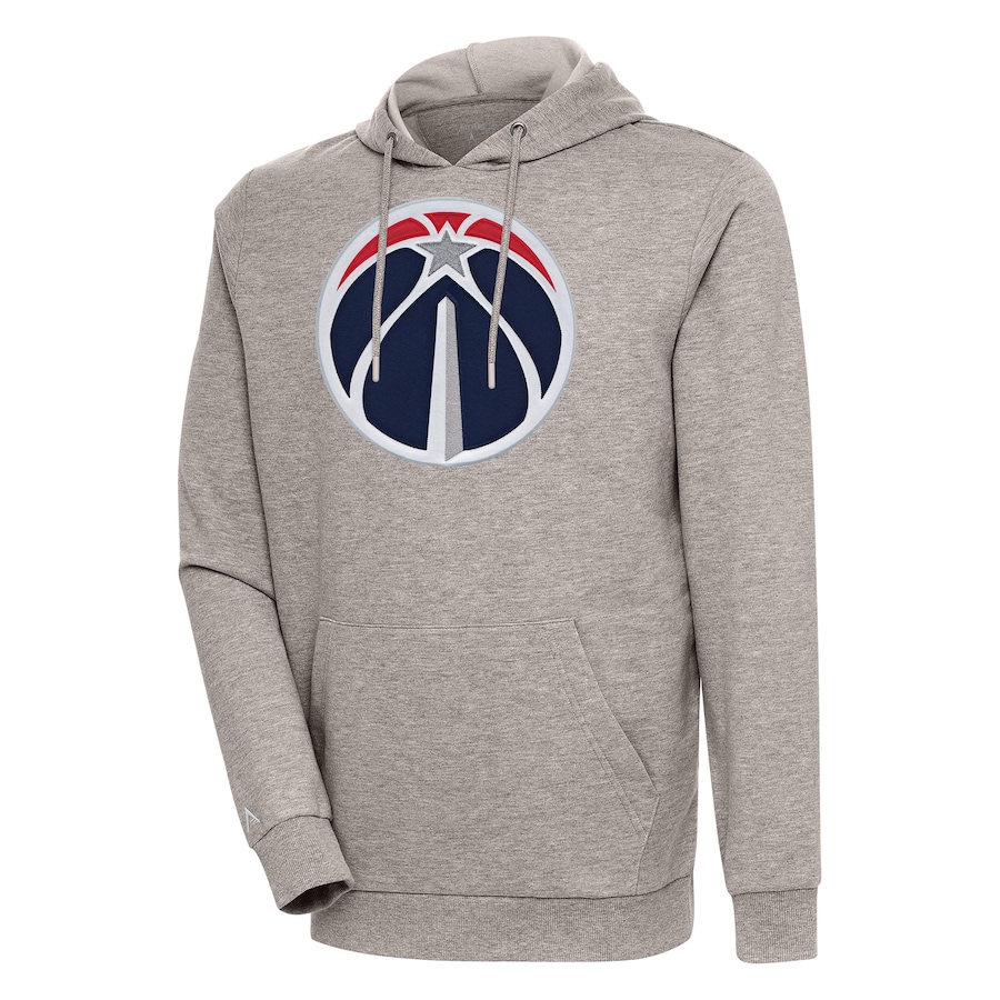 Men's Washington Wizards Antigua Oatmeal Action Pullover Hoodie