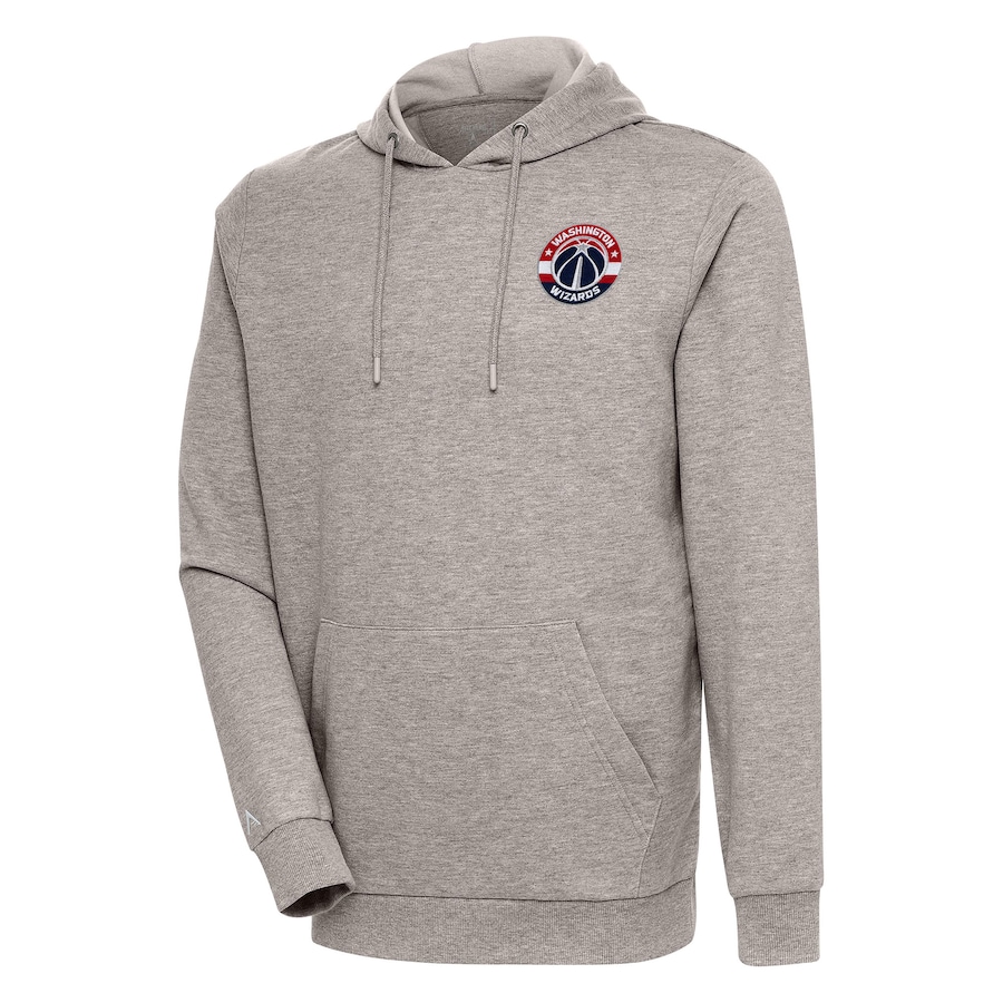 Men's Washington Wizards Antigua Oatmeal Action Pullover Hoodie Men's Washington Wizards Antigua Oatmeal Action Pullover Hoodie
