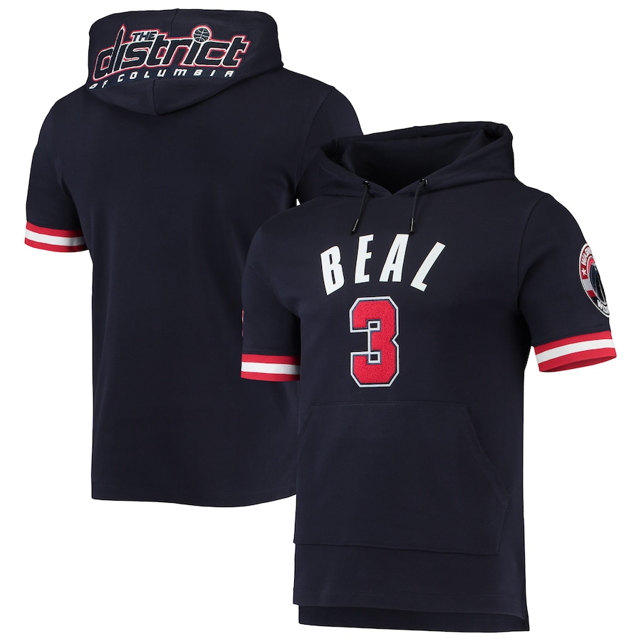 Men's Washington Wizards Bradley Beal Pro Standard Navy Name & Number Short Sleeve Pullover Hoodie
