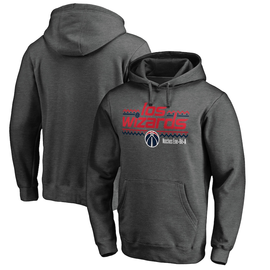 Men's Washington Wizards Heather Gray Noches Ene-Be-A Pullover Hoodie