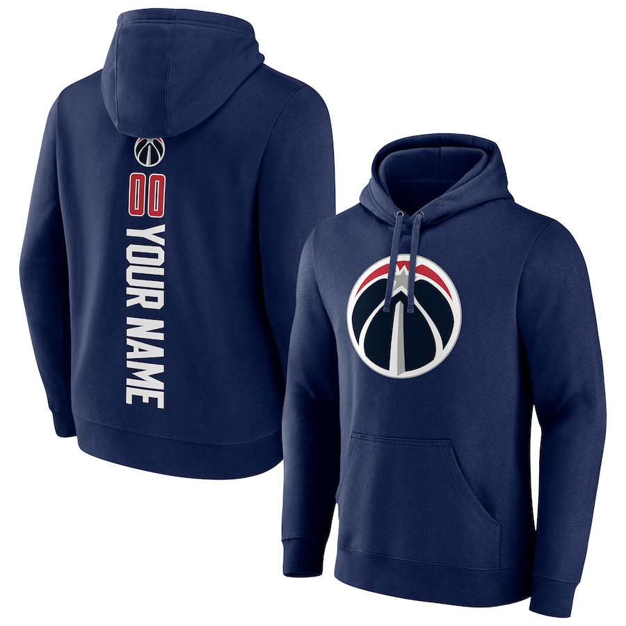 Men's Customize Washington Wizards Navy Playmaker Personalized Name & Number Pullover Hoodie Men's Customize Washington Wizards Navy Playmaker Personalized Name & Number Pullover Hoodie