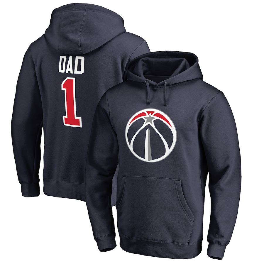 Men's Washington Wizards Navy #1 Dad Pullover Hoodie Men's Washington Wizards Navy #1 Dad Pullover Hoodie