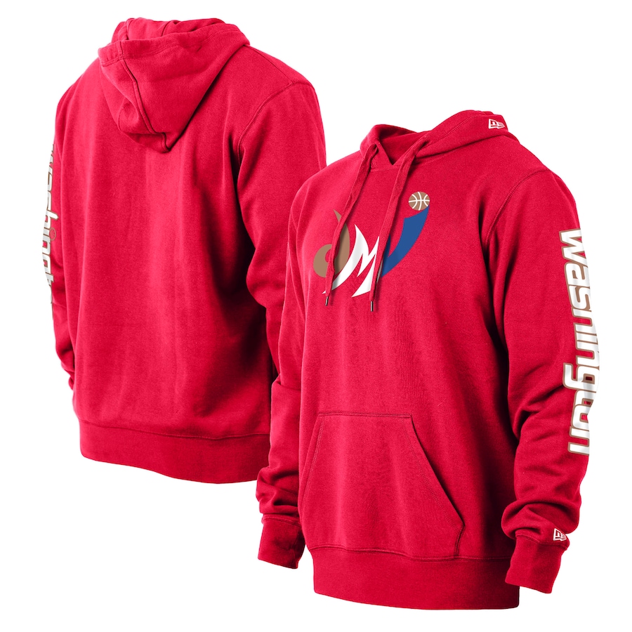 Men's Washington Wizards New Era Red 2021/22 City Edition Pullover Hoodie Men's Washington Wizards New Era Red 2021/22 City Edition Pullover Hoodie
