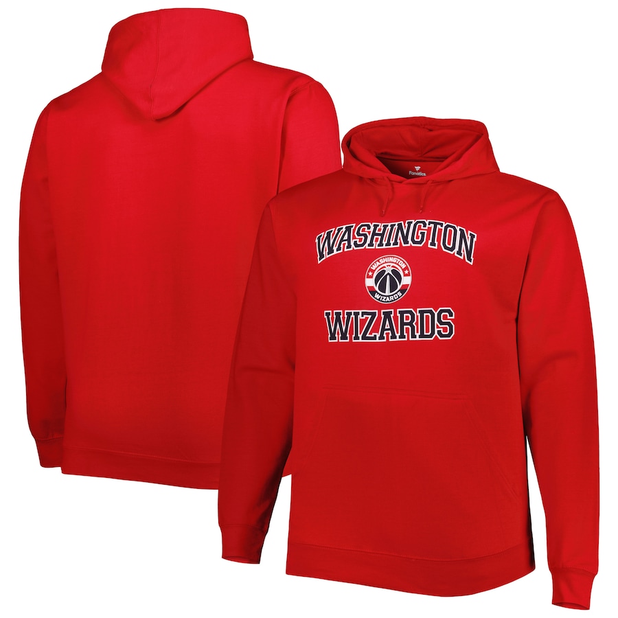 Men's Washington Wizards Red Big & Tall Heart & Soul Pullover Hoodie Men's Washington Wizards Red Big & Tall Heart & Soul Pullover Hoodie