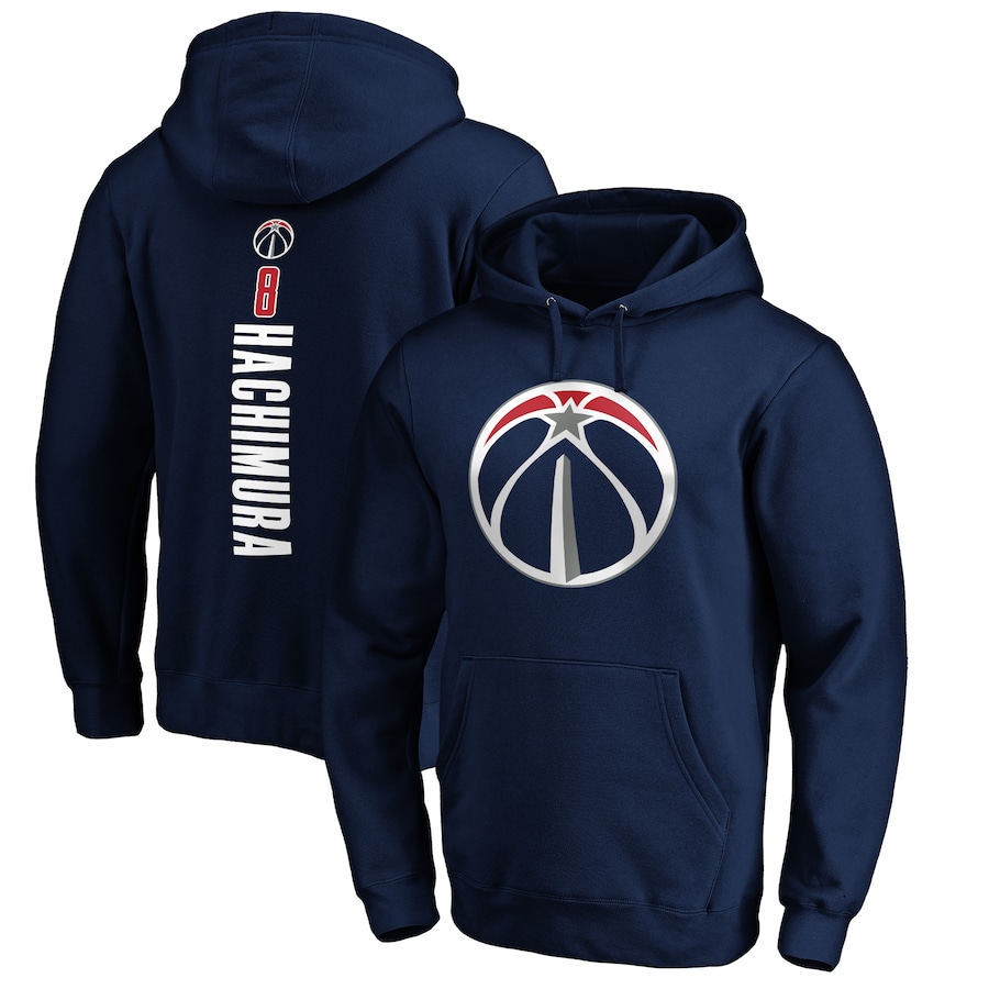 Men's Washington Wizards Rui Hachimura Navy Playmaker Name & Number Pullover Hoodie Men's Washington Wizards Rui Hachimura Navy Playmaker Name & Number Pullover Hoodie