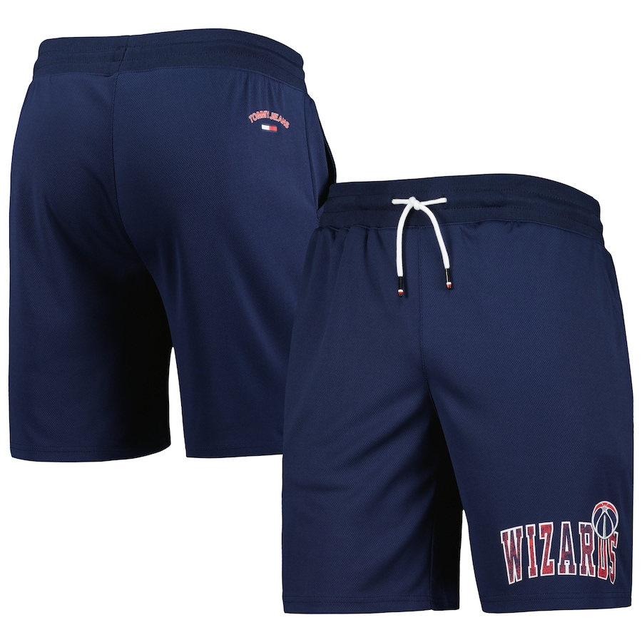 Men's Washington Wizards Tommy Jeans Navy Mike Mesh Basketball Shorts Men's Washington Wizards Tommy Jeans Navy Mike Mesh Basketball Shorts