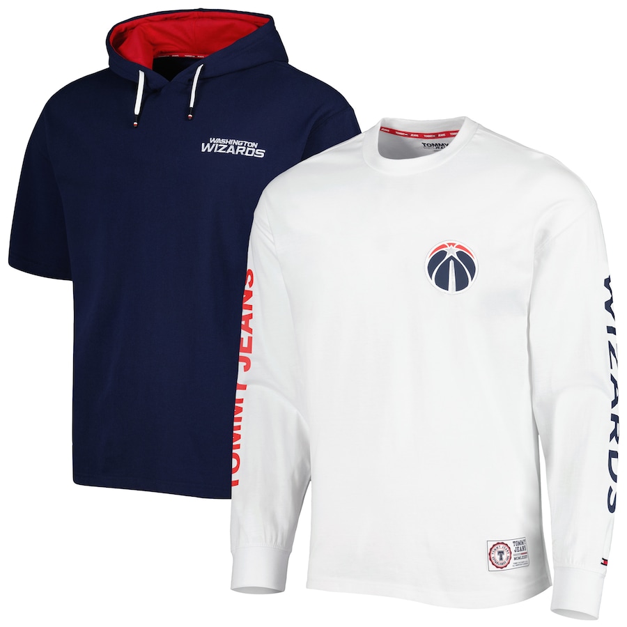 Men's Washington Wizards Tommy Jeans Navy/White Matthew 2-In-1 T-Shirt & Hoodie Combo Set Men's Washington Wizards Tommy Jeans Navy/White Matthew 2-In-1 T-Shirt & Hoodie Combo Set