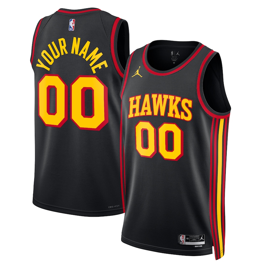 Men's Atlanta Hawks Jordan Brand Black 2022/23 Swingman Custom Jersey - Statement Edition