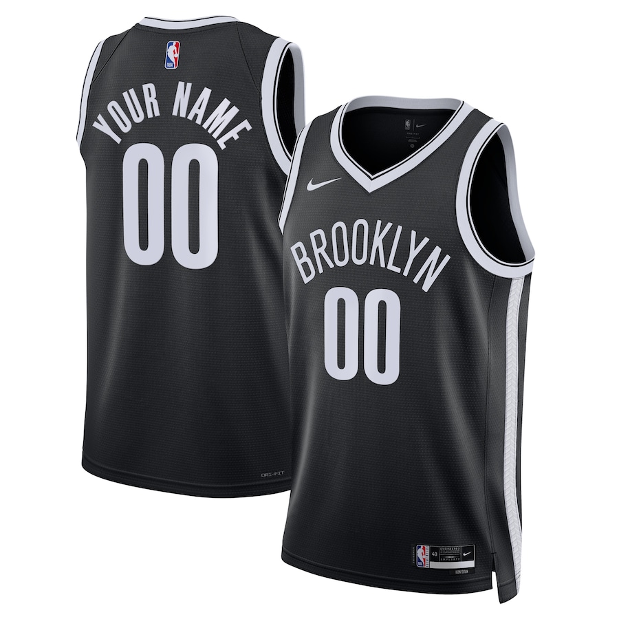 Men's Brooklyn Nets NBA Black 2022/23 Swingman Custom Jersey - Icon Edition