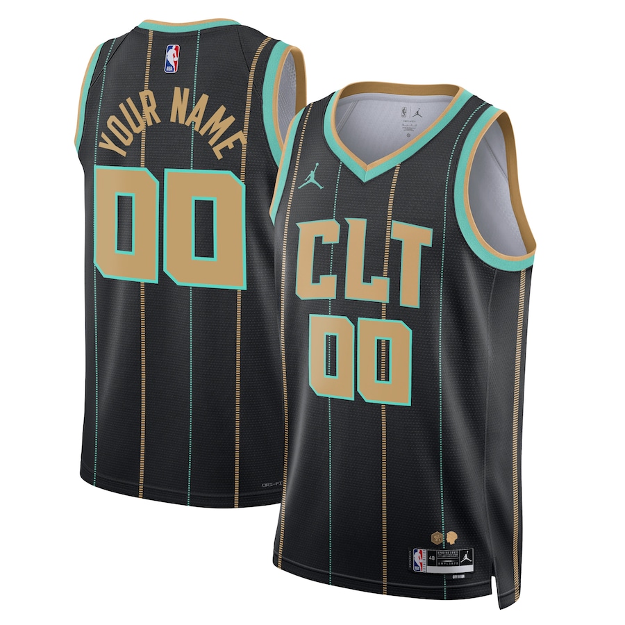 Men's Charlotte Hornets Jordan Brand Black 2022/23 Swingman Custom Jersey - City Edition