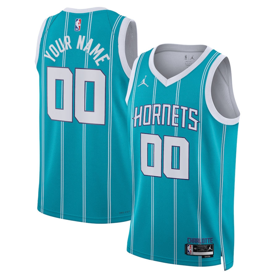 Men's Charlotte Hornets Jordan Brand Teal 2022/23 Swingman Custom Jersey - Icon Edition