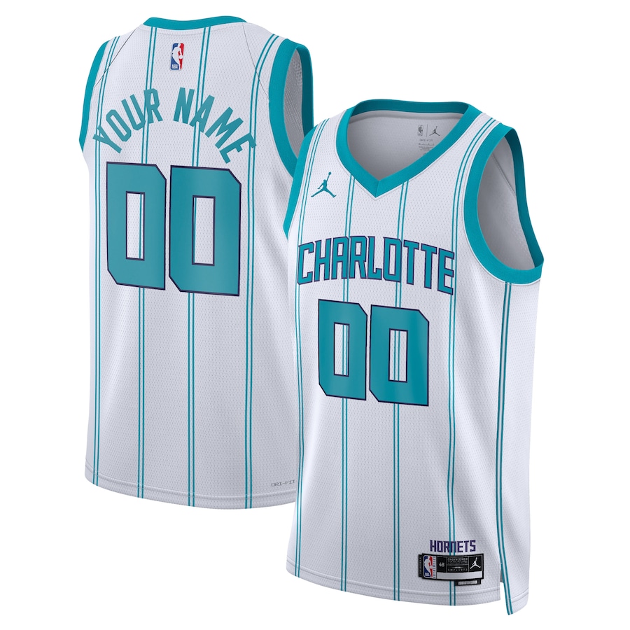 Men's Charlotte Hornets Jordan Brand White 2022/23 Swingman Custom Jersey - Association Edition