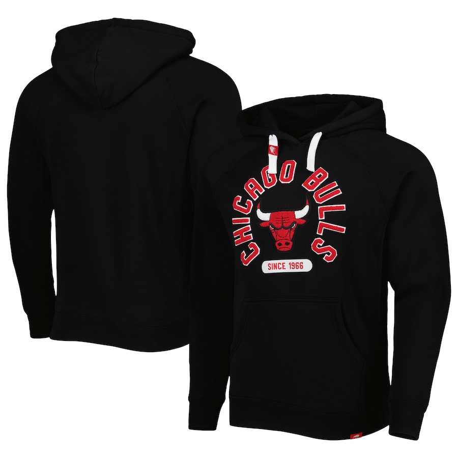 Men's Chicago Bulls Sportiqe Black Athos Olson Tri-Blend Pullover Hoodie