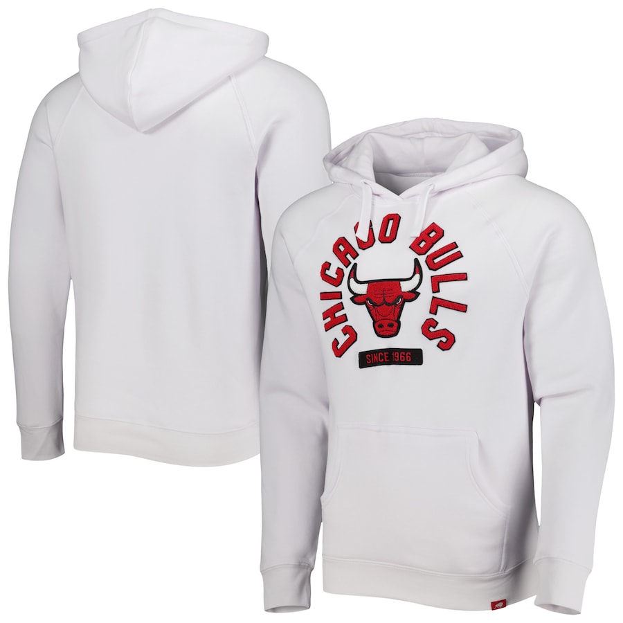 Men's Chicago Bulls Sportiqe White Athos Olson Tri-Blend Pullover Hoodie Men's Chicago Bulls Sportiqe White Athos Olson Tri-Blend Pullover Hoodie