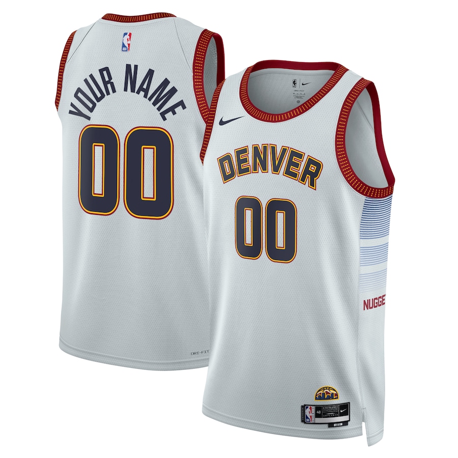 Men's Denver Nuggets NBA Gray Swingman Custom Jersey - City Edition With 2023 NBA finals patch Men's Denver Nuggets NBA Gray Swingman Custom Jersey - City Edition With 2023 NBA finals patch