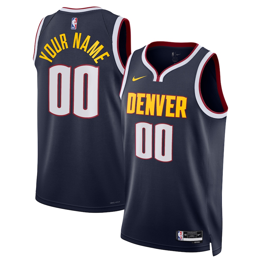 Men's Denver Nuggets NBA Navy Swingman Custom Jersey - Icon Edition With 2023 NBA finals patch 