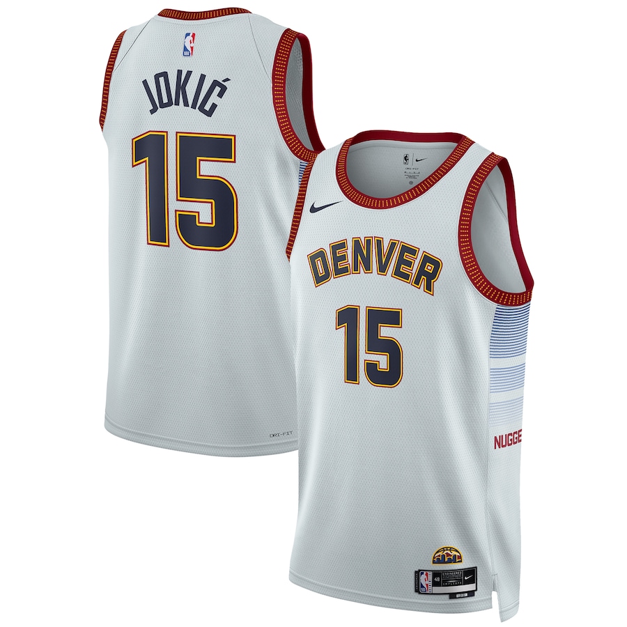 Men's Denver Nuggets Nikola Jokic NBA Silver 2022/23 Swingman Jersey - City Edition