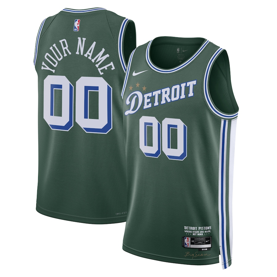 Men's Detroit Pistons NBA Green 2022/23 Swingman Custom Jersey - City Edition
