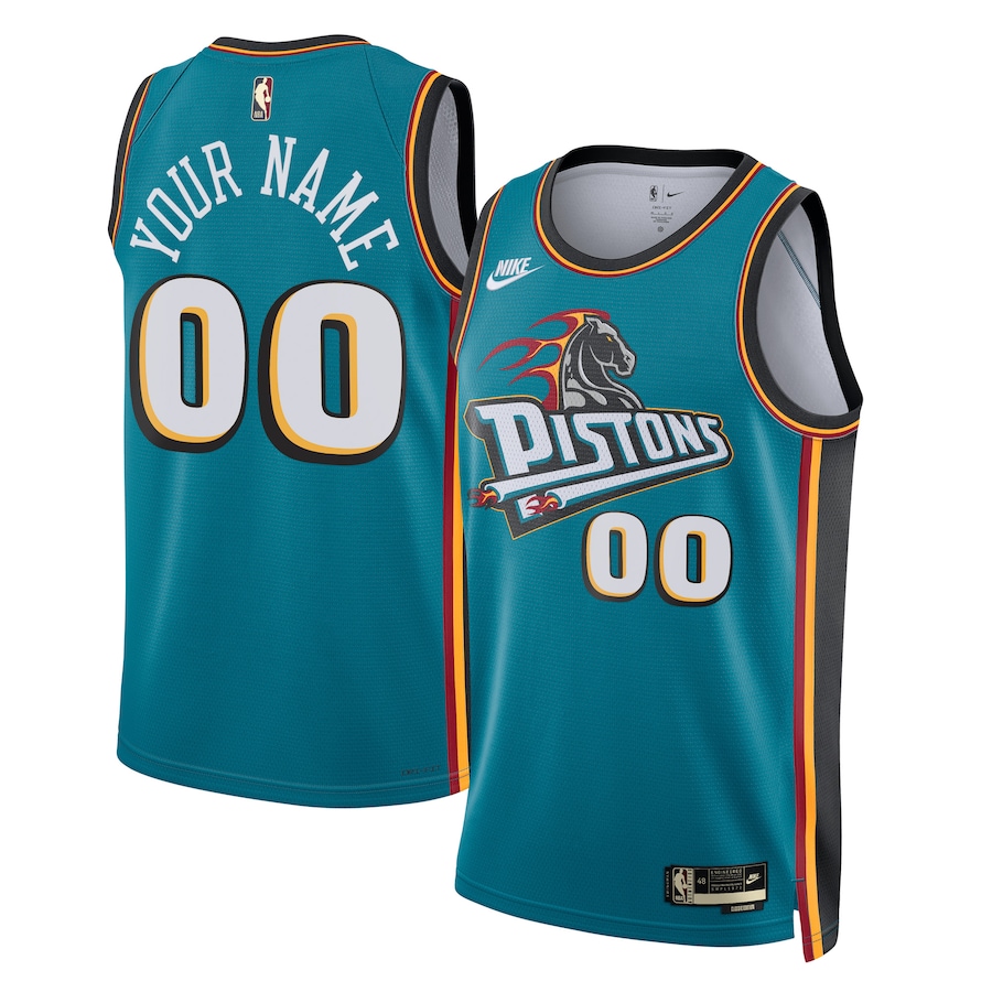 Men's Detroit Pistons NBA Teal 2022/23 Custom Swingman Jersey - Classic Edition
