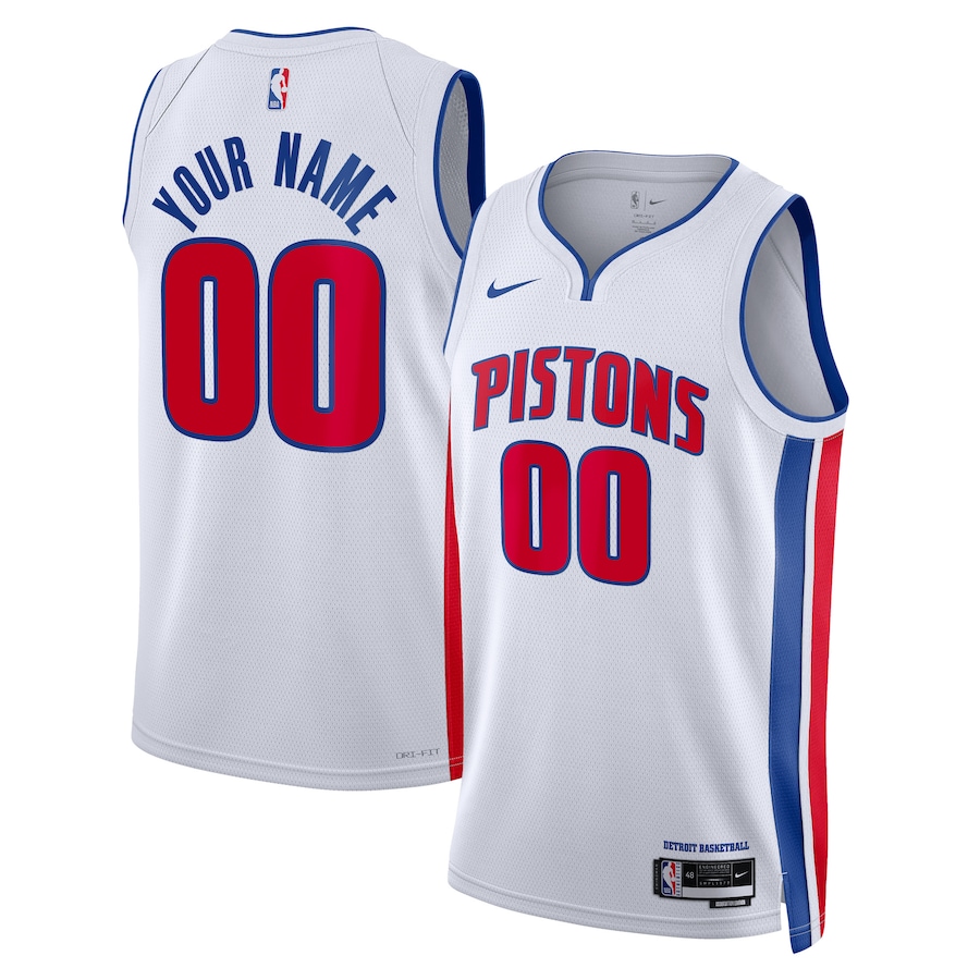 Men's Detroit Pistons NBA White 2022/23 Swingman Custom Jersey - Association Edition