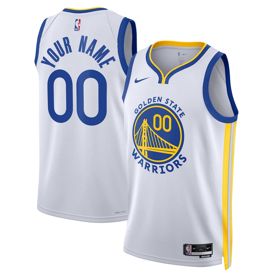 Men's Golden State Warriors NBA White 2022/23 Swingman Custom Jersey - Association Edition Men's Golden State Warriors NBA White 2022/23 Swingman Custom Jersey - Association Edition
