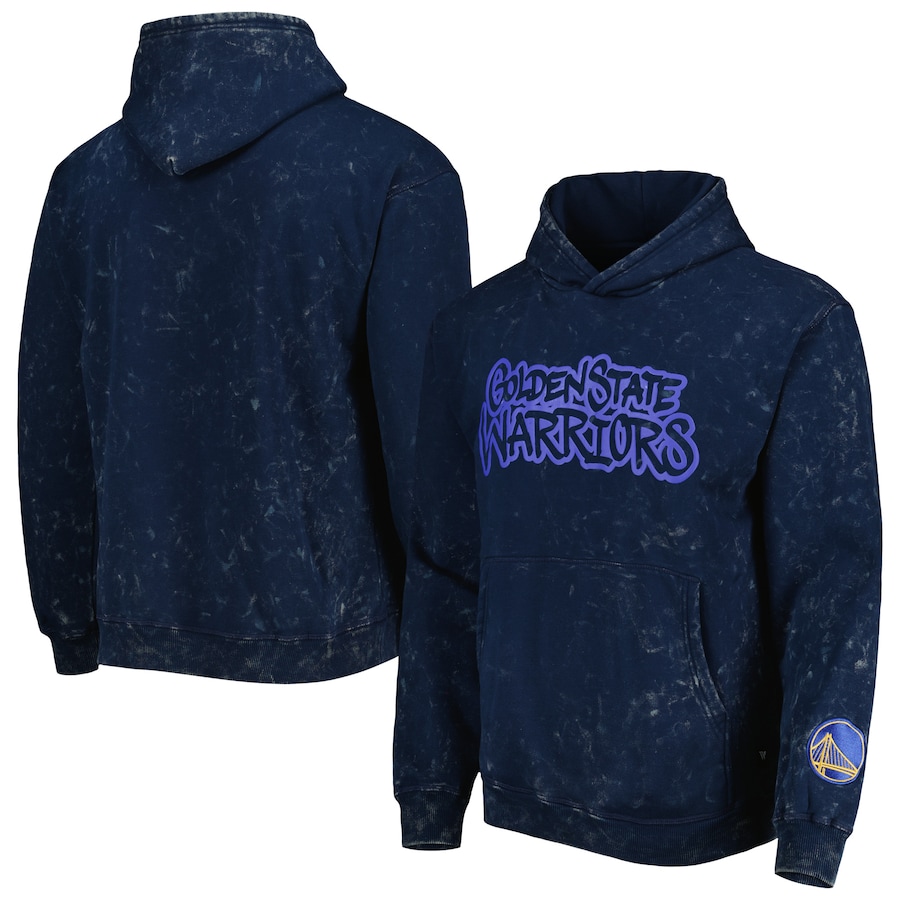 Men's Golden State Warriors The Wild Collective Navy Tonal Acid Wash Pullover Hoodie Men's Golden State Warriors The Wild Collective Navy Tonal Acid Wash Pullover Hoodie