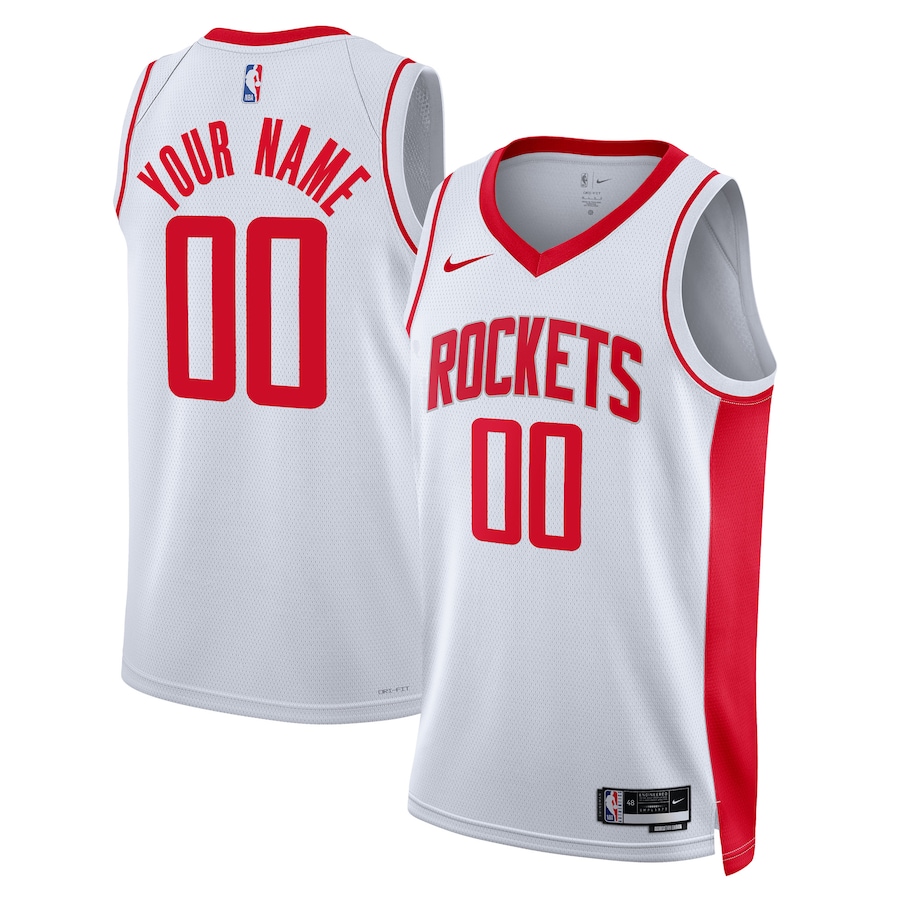 Men's Houston Rockets NBA White 2022/23 Swingman Custom Jersey - Association Edition Men's Houston Rockets NBA White 2022/23 Swingman Custom Jersey - Association Edition
