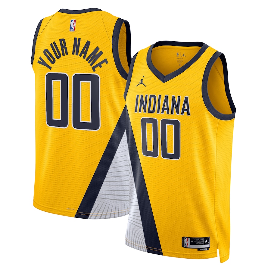 Men's Indiana Pacers Jordan Brand Yellow 2022/23 Swingman Custom Jersey - Statement Edition Men's Indiana Pacers Jordan Brand Yellow 2022/23 Swingman Custom Jersey - Statement Edition