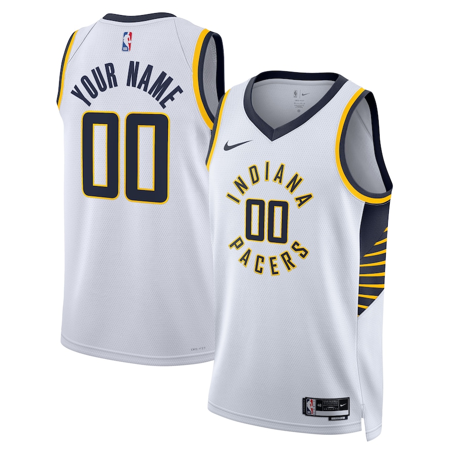 Men's Indiana Pacers NBA White 2022/23 Swingman Custom Jersey - Association Edition Men's Indiana Pacers NBA White 2022/23 Swingman Custom Jersey - Association Edition