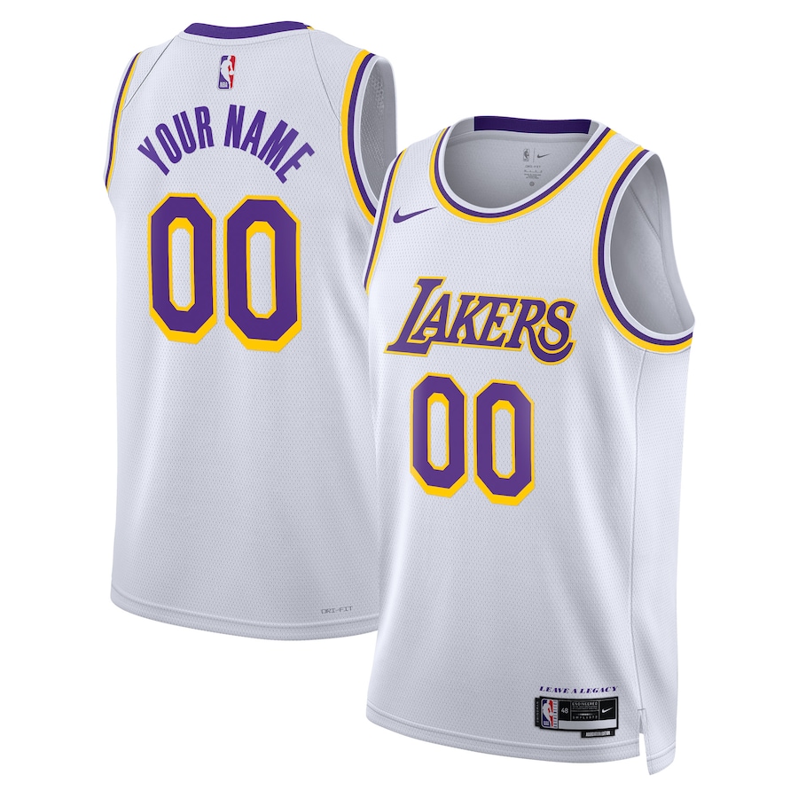 Men's Los Angeles Lakers NBA White 2022/23 Swingman Custom Jersey - Association Edition
