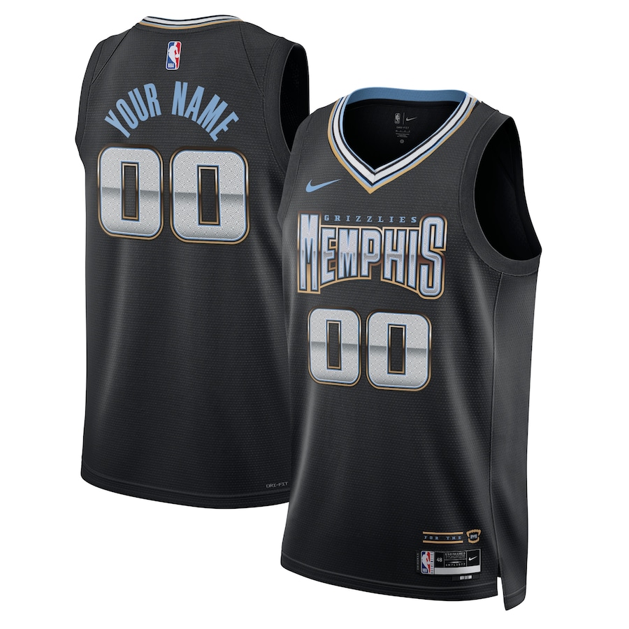Men's Memphis Grizzlies NBA Black 2022/23 Swingman Custom Jersey - City Edition Men's Memphis Grizzlies NBA Black 2022/23 Swingman Custom Jersey - City Edition