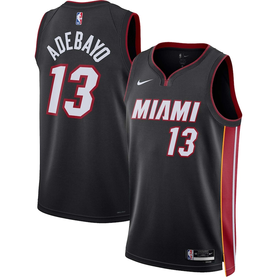 Men's Miami Heat Bam Adebayo NBA Black Swingman Jersey - Icon Edition With 2023 NBA finals patch 