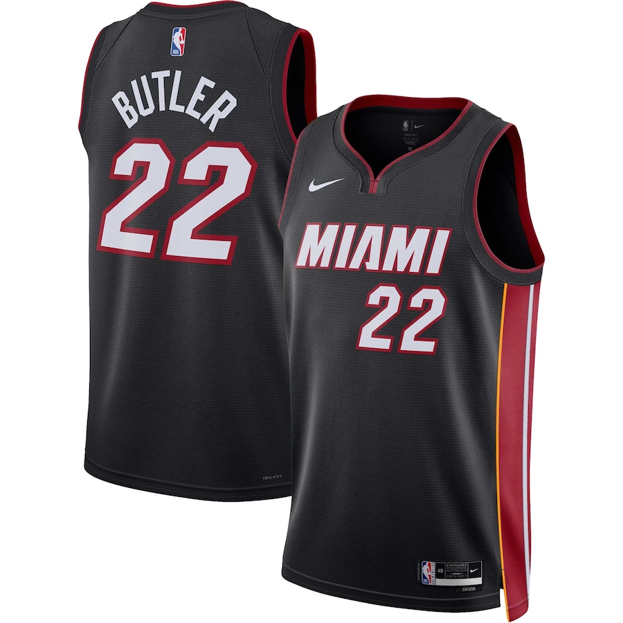 Men's Miami Heat Jimmy Butler NBA Black Swingman Jersey - Icon Edition With 2023 NBA finals patch 