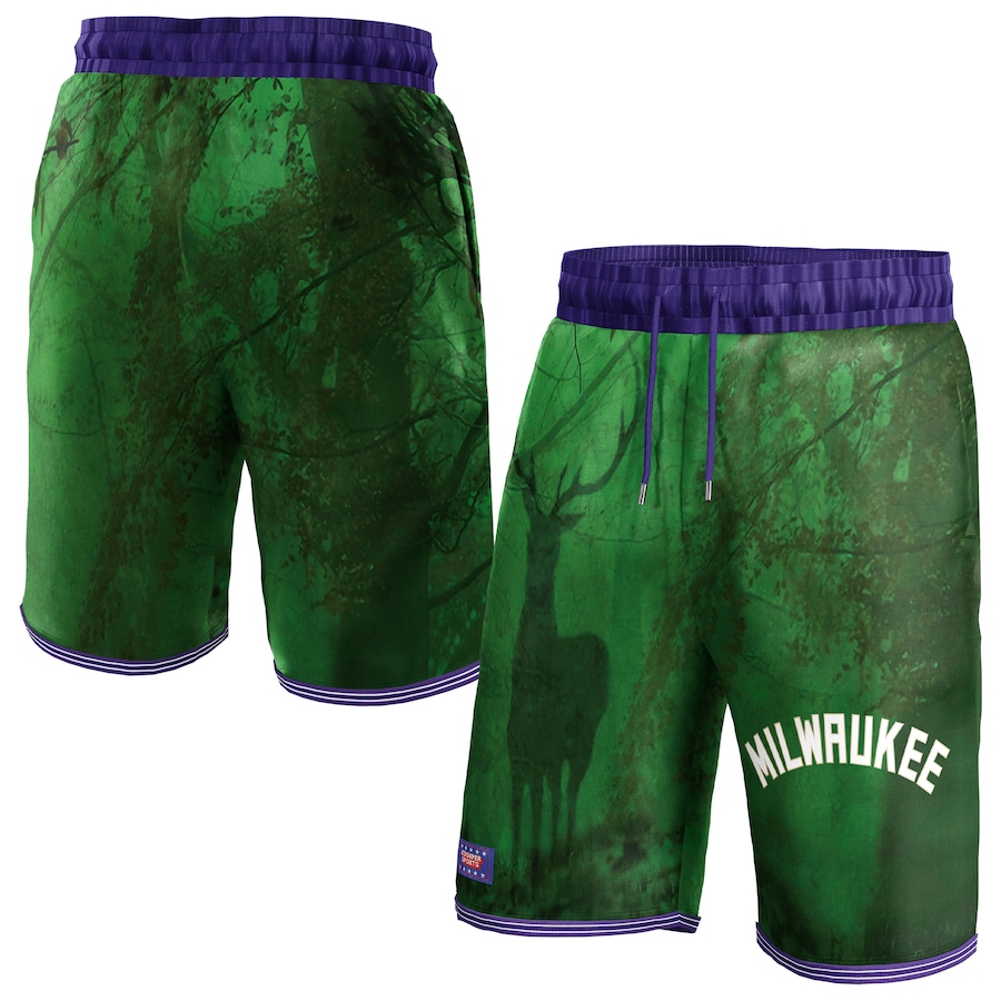 Women's Milwaukee Bucks NBA & KidSuper Studios Green Hometown Shorts
