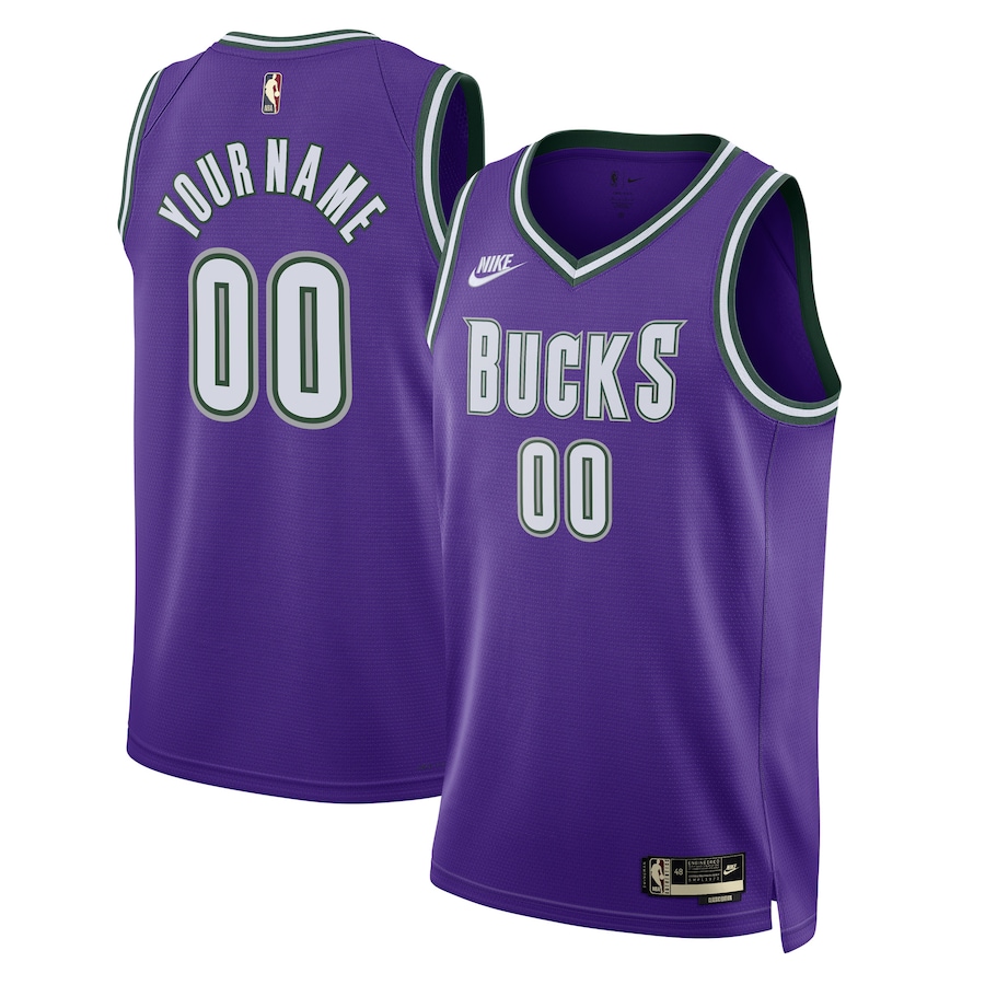 Men's Milwaukee Bucks NBA Purple 2022/23 Custom Swingman Jersey - Classic Edition Men's Milwaukee Bucks NBA Purple 2022/23 Custom Swingman Jersey - Classic Edition