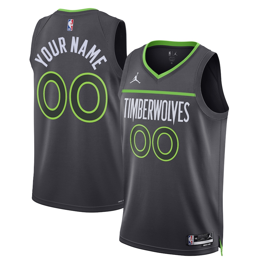 Men's Minnesota Timberwolves Jordan Brand Black 2022/23 Swingman Custom Jersey - Statement Edition