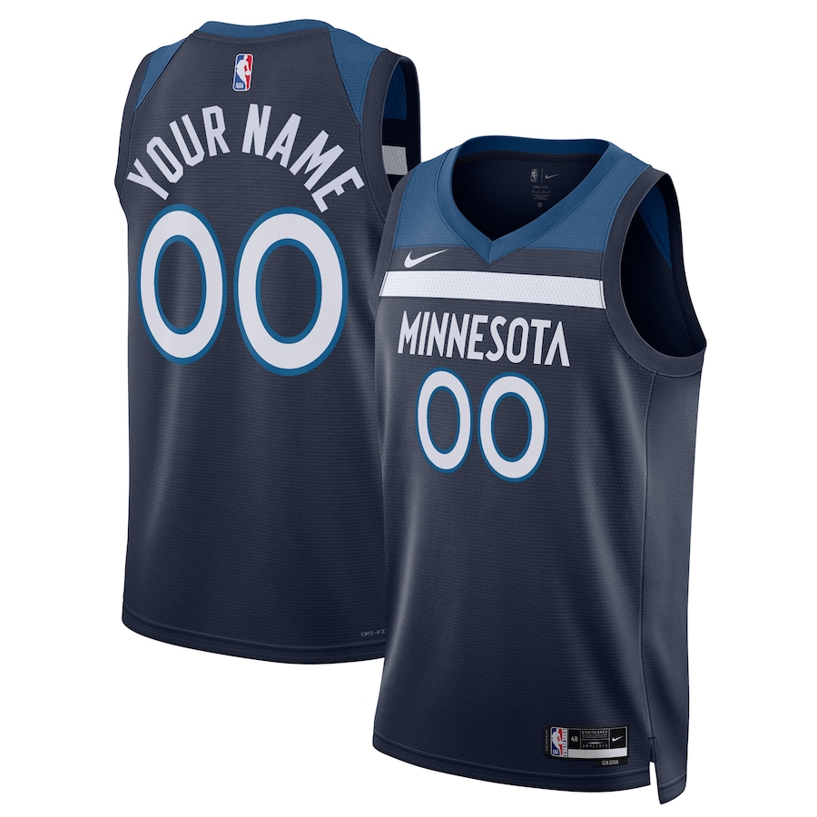 Men's Minnesota Timberwolves NBA Navy 2022/23 Swingman Custom Jersey - Icon Edition