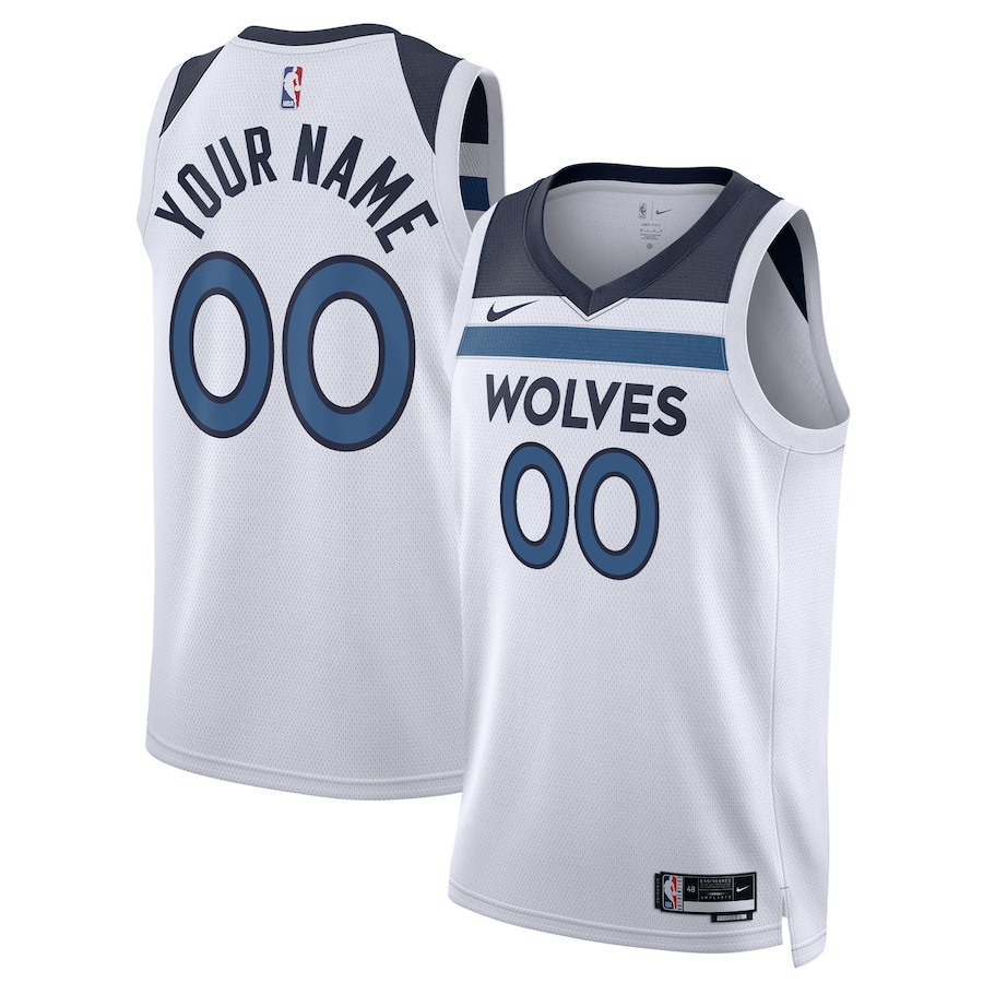 Men's Minnesota Timberwolves NBA White 2022/23 Swingman Custom Jersey - Association Edition