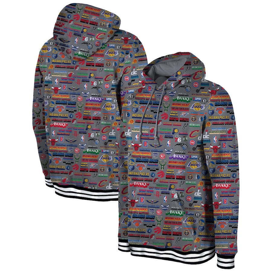 Men's New Era x AWAKE Gray 2023 NBA All-Star Game Heavyweight Pullover Hoodie Men's New Era x AWAKE Gray 2023 NBA All-Star Game Heavyweight Pullover Hoodie