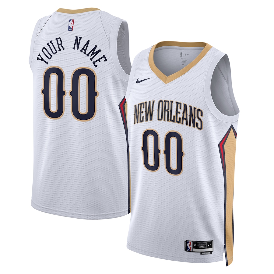 Men's New Orleans Pelicans NBA White 2022/23 Swingman Custom Jersey - Association Edition