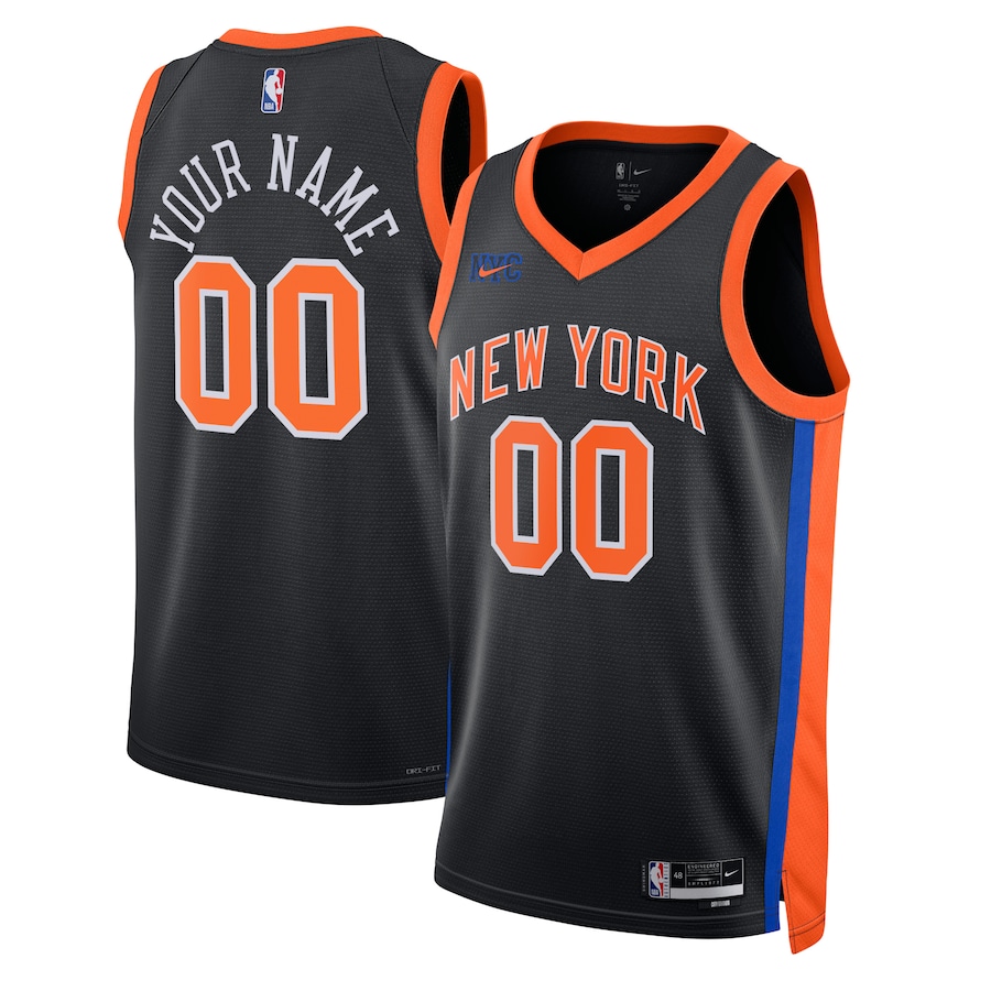 Men's New York Knicks NBA Black 2022/23 Swingman Custom Jersey - City Edition Men's New York Knicks NBA Black 2022/23 Swingman Custom Jersey - City Edition