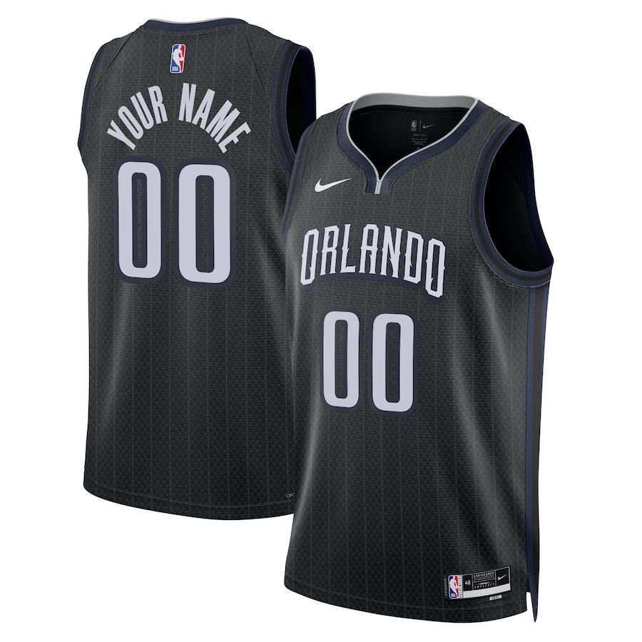 Men's Orlando Magic NBA Black 2022/23 Swingman Custom Jersey - City Edition Men's Orlando Magic NBA Black 2022/23 Swingman Custom Jersey - City Edition