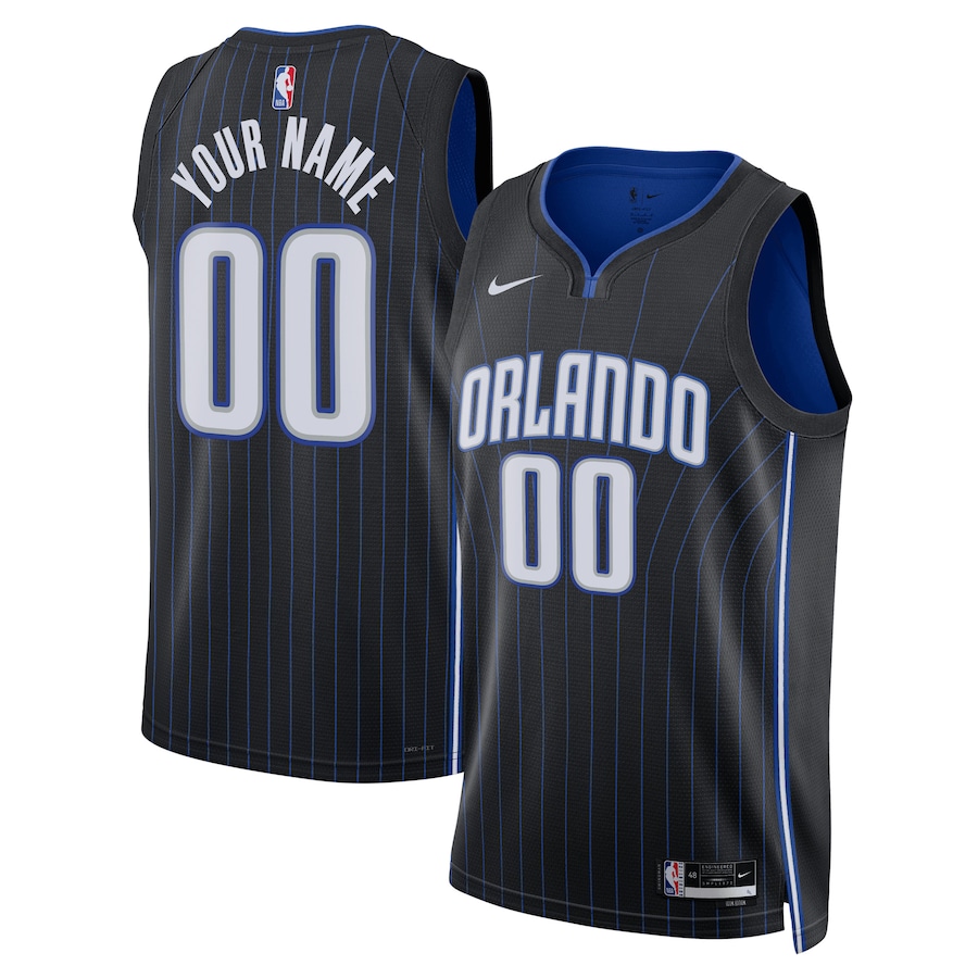 Men's Orlando Magic NBA Black 2022/23 Swingman Custom Jersey - Icon Edition