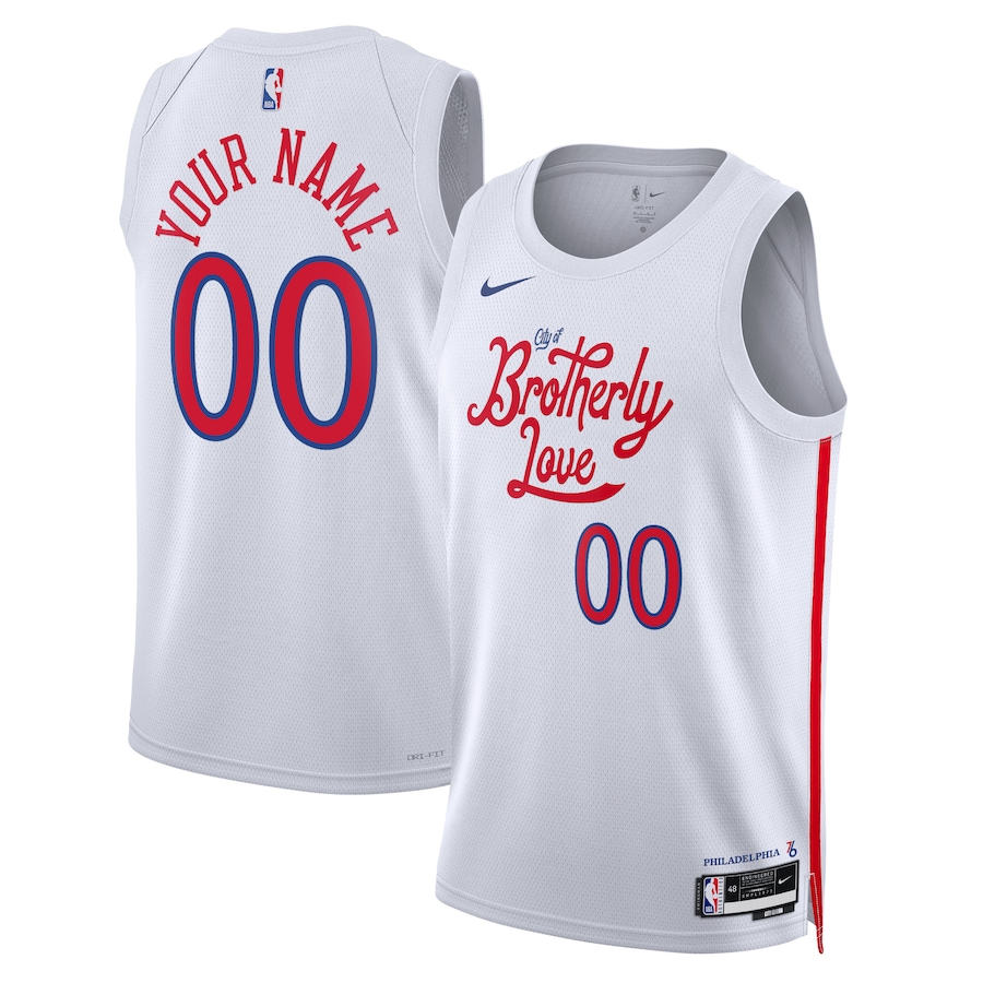Men's Philadelphia 76ers NBA White 2022/23 Swingman Custom Jersey - City Edition Men's Philadelphia 76ers NBA White 2022/23 Swingman Custom Jersey - City Edition