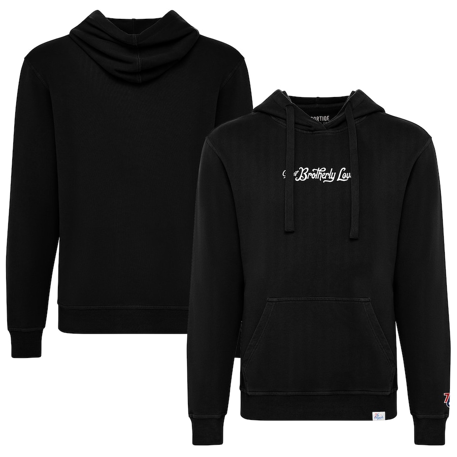 Men's Philadelphia 76ers Sportiqe Black 2022/23 City Edition '76 Originals' Blake Pullover Hoodie Men's Philadelphia 76ers Sportiqe Black 2022/23 City Edition '76 Originals' Blake Pullover Hoodie