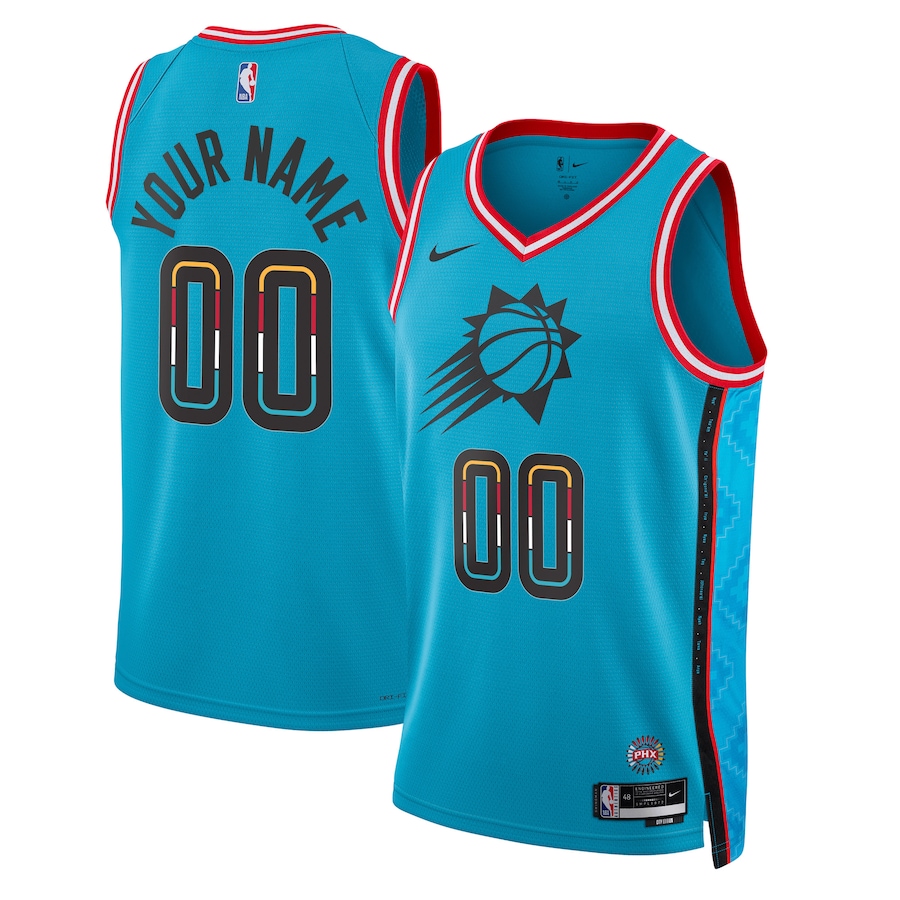 Men's Phoenix Suns NBA Turquoise 2022/23 Swingman Custom Jersey - City Edition Men's Phoenix Suns NBA Turquoise 2022/23 Swingman Custom Jersey - City Edition