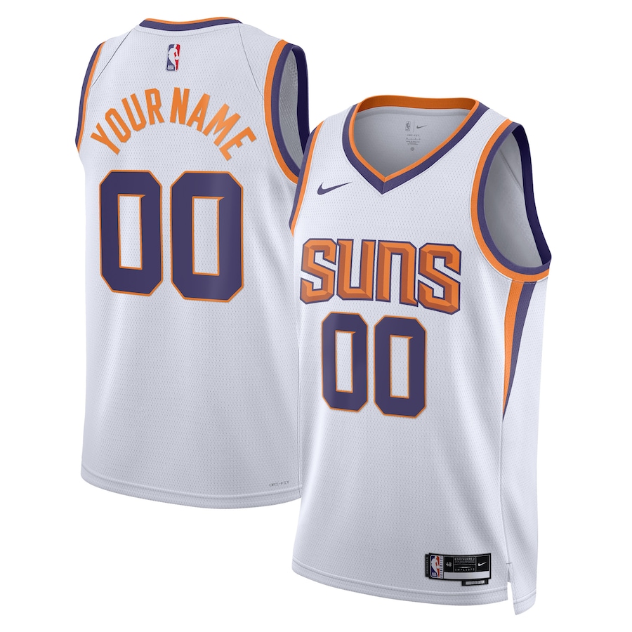 Men's Phoenix Suns NBA White 2022/23 Swingman Custom Jersey - Association Edition Men's Phoenix Suns NBA White 2022/23 Swingman Custom Jersey - Association Edition